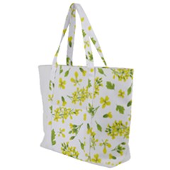 Yellow Flowers Zip Up Canvas Bag by designsbymallika