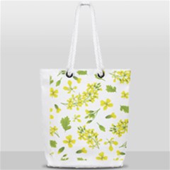 Yellow Flowers Full Print Rope Handle Tote (small) by designsbymallika