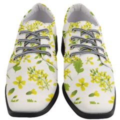 Yellow Flowers Women Heeled Oxford Shoes by designsbymallika