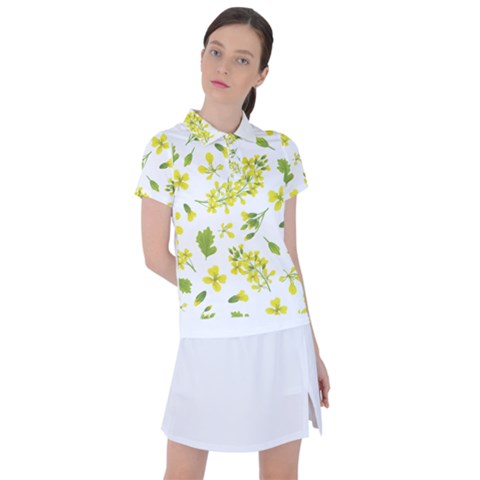 Yellow Flowers Women s Polo Tee by designsbymallika