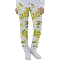 Yellow Flowers Casual Pants by designsbymallika