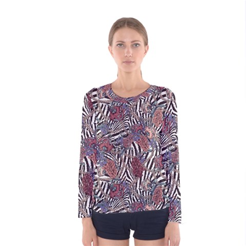 Zebra Chain Pattern Women s Long Sleeve Tee by designsbymallika