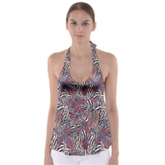 Zebra Chain Pattern Babydoll Tankini Top by designsbymallika