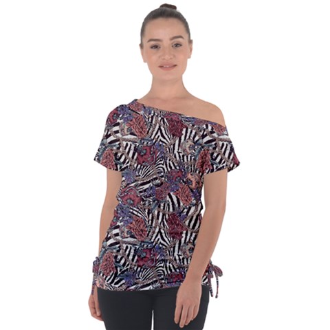 Zebra Chain Pattern Tie-up Tee by designsbymallika