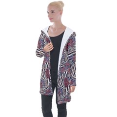 Zebra Chain Pattern Longline Hooded Cardigan by designsbymallika