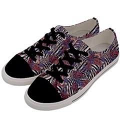 Zebra Chain Pattern Men s Low Top Canvas Sneakers by designsbymallika