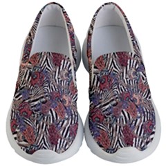 Zebra Chain Pattern Kids Lightweight Slip Ons by designsbymallika