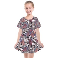 Zebra Chain Pattern Kids  Smock Dress by designsbymallika