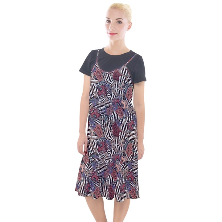 Zebra Chain Pattern Camis Fishtail Dress