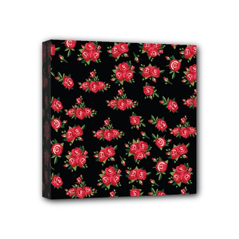 Red Roses Mini Canvas 4  X 4  (stretched) by designsbymallika