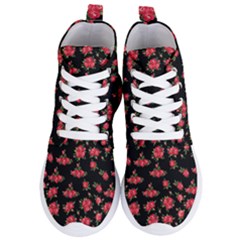 Red Roses Women s Lightweight High Top Sneakers by designsbymallika