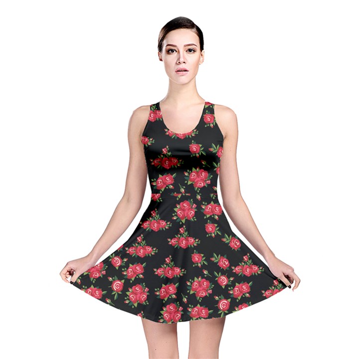 Red Roses Reversible Skater Dress