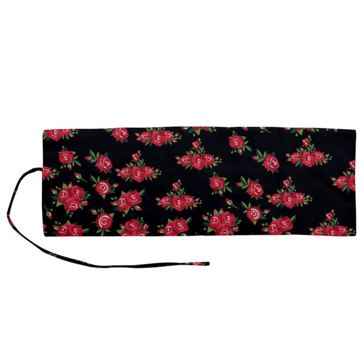 Red Roses Roll Up Canvas Pencil Holder (M)