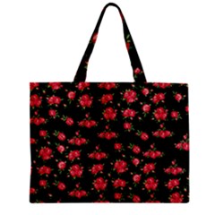 Red Roses Zipper Mini Tote Bag by designsbymallika