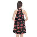 Red Roses Halter Neckline Chiffon Dress  View2