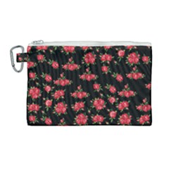 Red Roses Canvas Cosmetic Bag (large) by designsbymallika