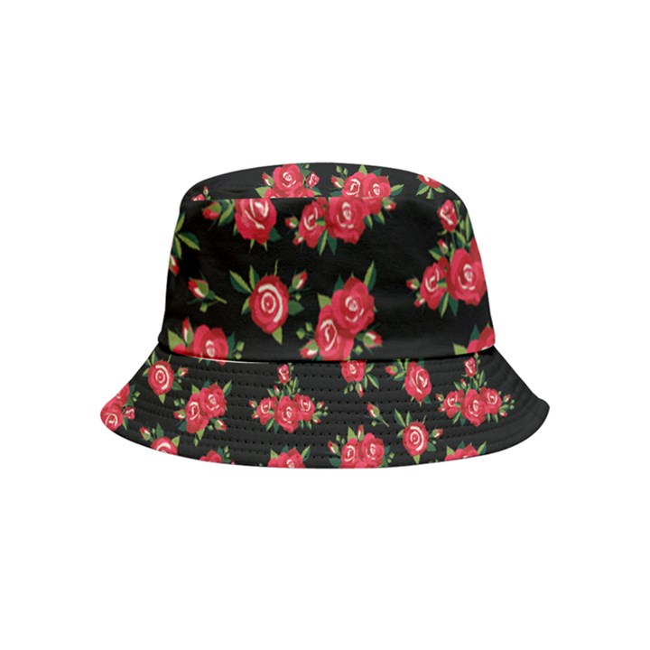 Red Roses Inside Out Bucket Hat (Kids)