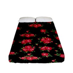 Red Roses Fitted Sheet (full/ Double Size) by designsbymallika