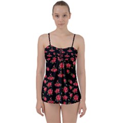 Red Roses Babydoll Tankini Set by designsbymallika