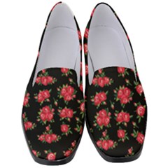 Red Roses Women s Classic Loafer Heels by designsbymallika