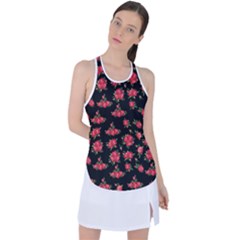 Red Roses Racer Back Mesh Tank Top by designsbymallika