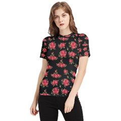 Red Roses Women s Short Sleeve Rash Guard by designsbymallika