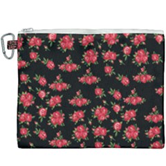 Red Roses Canvas Cosmetic Bag (xxxl) by designsbymallika