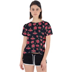 Red Roses Open Back Sport Tee by designsbymallika