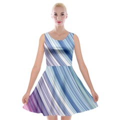 Rainbow Stripes Velvet Skater Dress by Dazzleway