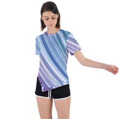 Rainbow Stripes Asymmetrical Short Sleeve Sports Tee by Dazzleway