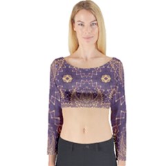 Gold And Purple Long Sleeve Crop Top by Dazzleway