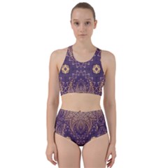 Gold And Purple Racer Back Bikini Set by Dazzleway