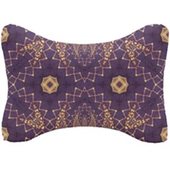 Gold And Purple Seat Head Rest Cushion by Dazzleway