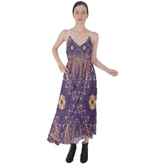 Gold And Purple Tie Back Maxi Dress by Dazzleway