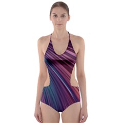 Metallic Rainbow Cut-out One Piece Swimsuit by Dazzleway