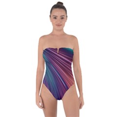 Metallic Rainbow Tie Back One Piece Swimsuit by Dazzleway