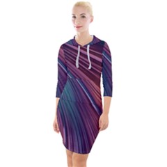 Metallic Rainbow Quarter Sleeve Hood Bodycon Dress by Dazzleway