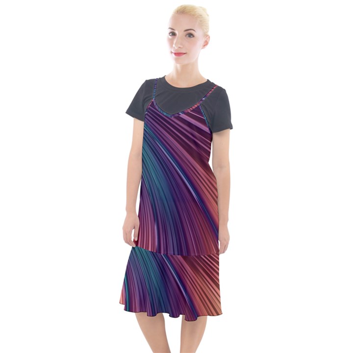 Metallic rainbow Camis Fishtail Dress