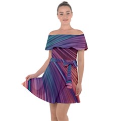 Metallic Rainbow Off Shoulder Velour Dress by Dazzleway