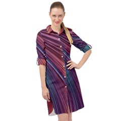 Metallic Rainbow Long Sleeve Mini Shirt Dress by Dazzleway