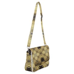 Black And Gold Shoulder Bag With Back Zipper by Dazzleway