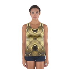 Black And Gold Sport Tank Top  by Dazzleway