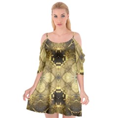 Black And Gold Cutout Spaghetti Strap Chiffon Dress by Dazzleway