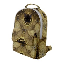 Black And Gold Flap Pocket Backpack (large) by Dazzleway