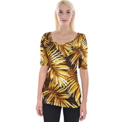 Golden Leaves Wide Neckline Tee