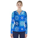 Snowflakes V-Neck Long Sleeve Top View1