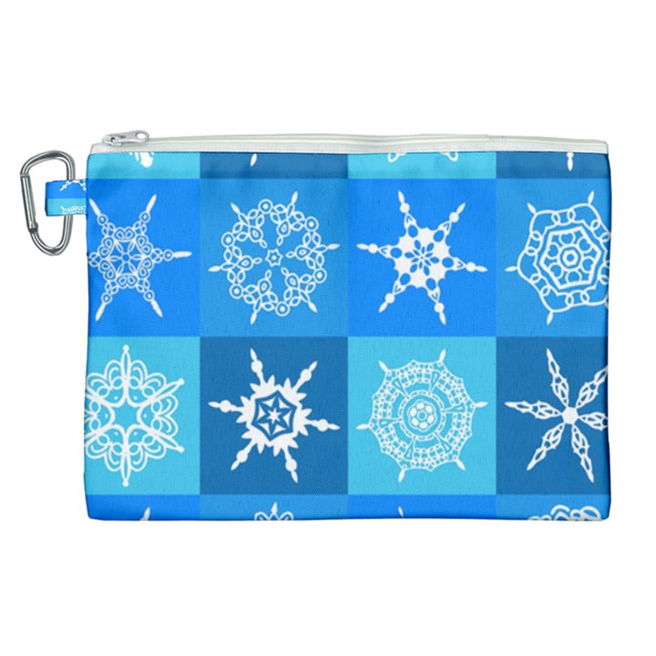 Snowflakes Canvas Cosmetic Bag (XL)