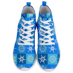 Snowflakes Men s Lightweight High Top Sneakers by Sobalvarro