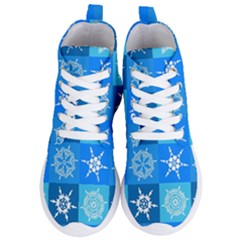 Snowflakes Women s Lightweight High Top Sneakers by Sobalvarro