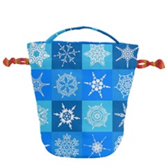 Snowflakes Drawstring Bucket Bag by Sobalvarro